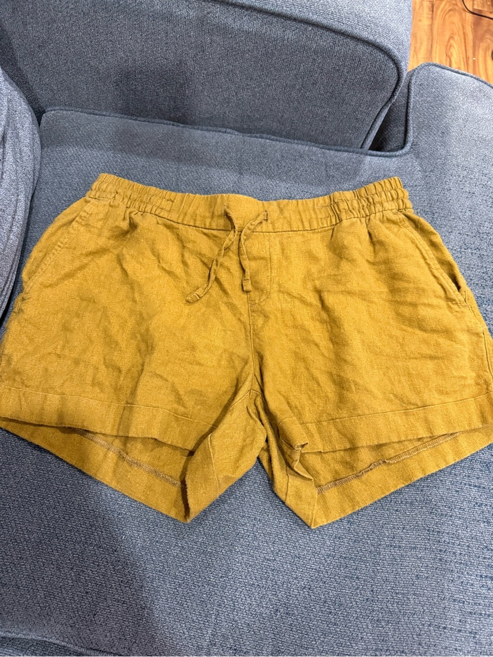 Old Navy Women's Flat Front Drawstring Shorts - Mustard Yellow